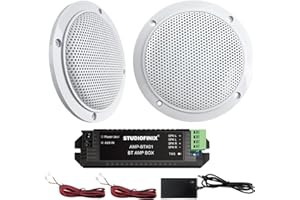 STUDIOFINIX 4-Zoll-wasserdichte Marine-Bluetooth-Ceiling-Speakers für Bad, Küche, Home, Outdoor, Campers, Golfwagen, Boot mit Flush-Mount-Montage