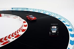 Overdrive-Racing 6,30m Leitplanke & Zaun Set für Carrera Hybrid - Weiß Rot Blau - Bande Fangzaun Kurven Gerade