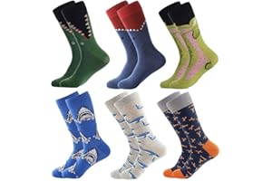 BONANGEL Men's Fun Dress Socks, Crazy Christmas Socks Colorful Funky Novelty Funny Casual Cotton Office Birthday Socks for Men Dad