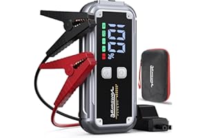 VOLTSURGE Starthilfe Powerbank, 6000A Spitzenstrom Starter Powerbank Tragbare Auto Starthilfe mit USB-Schnellladung 3.0, LCD Bildschirm, Taschenlampe, 12V für Alle Benzinmotor/8,0L Dieselmotor