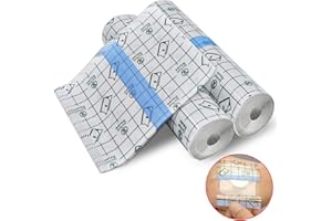 FINEASY Przezroczysty bandaż wodoodporny, 2 szt. 15 cm x 1 m i 5 szt. 10 cm bandaż na tatuaż, bandaż ochronny na tatuaż, przezroczysty fixomull, taśma klejąca rany do sportu pod prysznic tatuaż