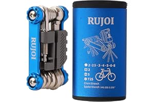 RUJOI Bike Multi Tool con kit di attrezzi rompicatena, attrezzi per la riparazione di biciclette con brugola, chiave torx, phllips e vite piatta.