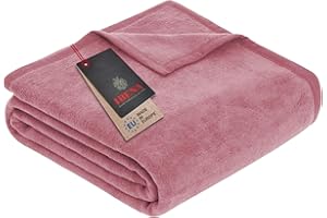 Ibena Porto Kinderdecke 100x150 cm - weich, warm & waschbar, kleine Kuscheldecke für Kinder Altrosa