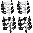 ECVV 2 Pairs Tieless Elastic Shoe Laces Adjustable No Tie Shoelaces Lock Laces for Kids and Adult with Strong Lock For Shoes of All Ages and Styles, One Size