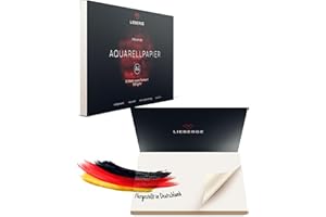 LIEBERGE Premium Aquarellpapier A4 300g – made in Germany – 30 Blatt Aquarellblock verleimt – naturweißes Malpapier für Wasserfarben | Watercolor Paper (A4 30 Blatt)