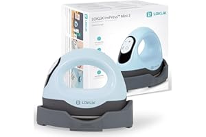 LOKLIK Impress Mini 3 – Presse à chaud pour t-shirts, sacs, tasses, chapeaux et autres textiles - appareil portatif pour la décoration et l'artisanat - Transfert de vinyle (Bleu)