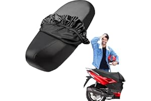 TRLREQ Universal Motorcycle Seat Cover, Waterproof Seat Covers, with Elastic Band, Moto Scooter Cushion Cover (Black)