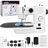 Portable Sewing Machine, Qoosea 39 Stitches Sewing Machine for Beginners and Children with Extension Table, Double Speed Mini