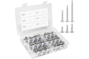 DN DENNOV 210 Pièces vis autotaraudeuses/auto-foreuses à tête cylindrique en Acier Inoxydable Kit de Vis Autoperceuses M4.2 * 50mm / 38mm / 30mm / 25mm / 19mm / 13mm