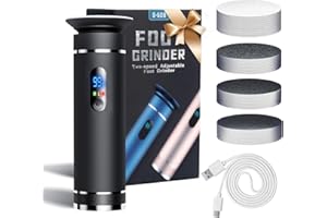 Arofaue Hornhautentferner Elektrisch Pediküre Set Fußpflege Elektrisch mit 2 Geschwindigkeiten elektrische Fußfeile für Hornhaut Schwielen 60 Schleifbänder 10 Polierscheiben in Geschenkbox（Schwarz）