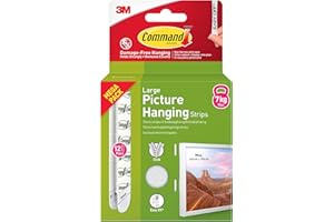 Command Picture & Frame Hanging Strips Value Pack, Large, White - 12 Pairs (24 Strips) - Damage Free Hanging - For Pictures, Frames, Mirrors, Wall décor and Signs