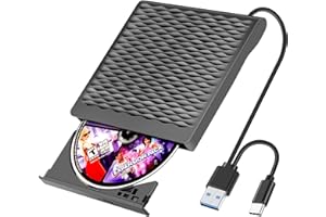 Labtec Unità CD DVD esterna USB 3.0 con Type C CD DVD +/-RW Optical Drive USB C Burner Slim CD/DVD ROM Rewriter Player for PC Laptop Desktop MacBook Mac Windows XP 7/8.1/10 Linux OS