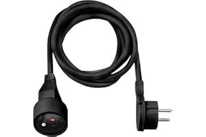 Brennenstuhl Rallonge 2m de câble avec fiche Plate (Utilisation en intérieur) 1161821012 Noir