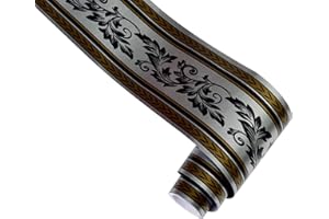 KMDZDZGS Self-Adhesive Wallpaper baseboards, PVC Wallpaper Borders, Waterproof Waistline Decorative Sticker, Baseboard Decorative Wallpaper for Kitchen Living Room Bathroom,12CM X 10M (N)