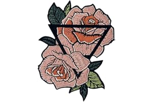 ZEGIN Toppa ricamata da applicare con ferro da stiro o cucitura, tema: La rosa