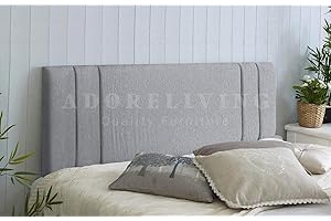 SERENITY HEADBOARDS Divan Bed Headboard Rio Padded Chenille Fabric with Supplied Struts and Bolts (Light Grey, Small Double 4 FEET)
