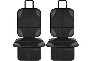 Car Seat Protector, Seat Protector for Baby Carseat with Thickest Padding | Waterproof Child Seat Protectors Under Car Seats Non-Slip Backing 2 Mesh Pockets Baby Pets Car Seat Cover(Black2)