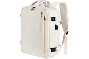 Leyrica Zaino da Viaggio per Ryanair/Wizzair 40x20x25 Bagaglio a Mano Unisex Borse da Cabina Zaino per Laptop 15 pollici Daypack Casual Zaino Università/Lavoro Impermeabile. (Beige)