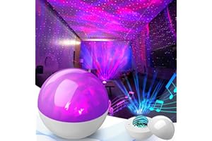 VOGHERB Galaxy Projector, Star Projector Night Light with 8 White Noise and Colorful Lights Modes, Bluetooth Music Speaker and Remote Control Timing Aurora Projector for Bedroom Room Decor, Kids Gifts, Party