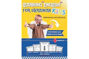 Learning English for Ukrainian Kids: Activity Book for Children to Learn English | Вивчення англійської | Crosswords & Coloring Pictures & Language Exercises | Preferred Age from 6 to 9 Years