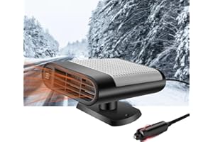 Berelin Autoheizung 12V 150W Tragbare Auto Heizlüfter, 2 in 1 Heizung & Kühlgebläse Windschutzscheibe Defroster Defogger mit 360° Drehbasis, Schnelleheizung Auto Elektro Heizlüfter (Quadrat-C)