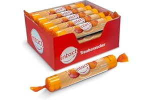 ‎INTACT intact Traubenzucker (NEU: Pfirsich) Rolle 15 St. • Multipack (15 x 40g) Traubenzucker Bonbons • 100% Vegan