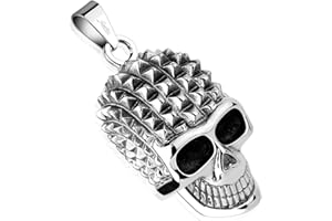 BLACKAMAZEMENT blackama Cemento colgante estrellas Calavera, pinchos Biker Gótico Collar de acero inoxidable