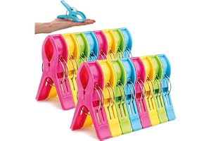 COM-FOUR® 16x stora strandhandduksklämmor för solstolar, stolar