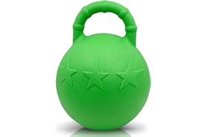 Reitsport Amesbichler Amka - Pallone da gioco per cavalli Star per stalla e salice, resistente al morso in verde chiaro