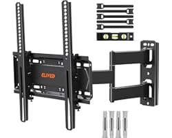 ELIVED Tilt and Swivel TV Bracket for Most 26-55 Inch LCD, LED, OLED Flat or Curved TVs with Max. VESA 400x400mm up to 27KG, 