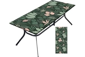 WALARKY Tablecloth for Folding Table Rectangular Tablecloth 30 x 72 Inches Boho Summer Leaf Plastic Tablecloth for 6 Foot Tables Waterproof Tablecloth for Party Birthday Wedding Picnic Camping Indoor Outdoor