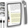 Tobegiga 5X Magnifying Glass with Light, Upgraded Large Magnifying Glass for Reading, LED Dimmable, Rechargeable, Lightweight Handheld Magnifier for Seniors Reading Books, Newspaper, Small Print