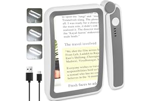 Tobegiga 5X Magnifying Glass with Light, Upgraded Large Magnifying Glass for Reading, LED Dimmable, Rechargeable, Lightweight Handheld Magnifier for Seniors Reading Books, Newspaper, Small Print
