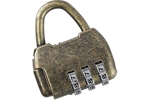 HMF Dekoracyjny zamek szyfrowy w stylu vintage | 3-cyfrowy | 4,3 x 3,5 x 1,2 cm | Złoty