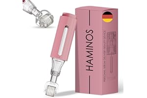 ‎HAMINOS HAMINOS Derma Roller, Derma-Roller, 540 Titan-Nadeln, 0,5 mm Dermaroller für Haare, Gesichtsrolle, Microneedling-Roller, Bartwachstum, reduziert Haarausfall