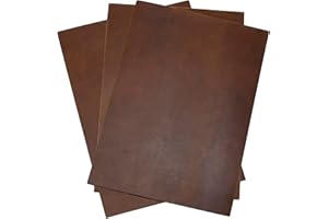 HAPPER STUDIO Rindsleder 2,0-2,2 mm Dick Pull-Up Crazy Horse Leder A4 Grösse x 3 Stücke (Hellbraun)