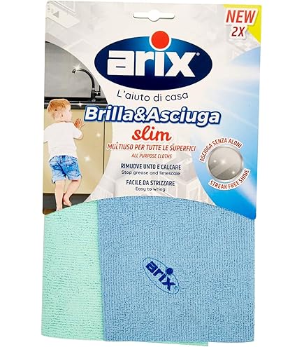 Arix | 1 Brilla & Trockentuch für Glas, 32 x 30 cm, Mikrofasertuch für Glas, Anti-Fingerabdruck-Tuch, extra schnell trocknend, 1 Stück