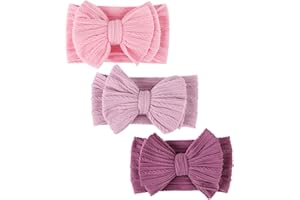 DRESHOW 3 Pezzi Fasce Ragazze Nylon Elasticizzato Accessori per Capelli Fatti a Mano per Neonati Bambini Bambine