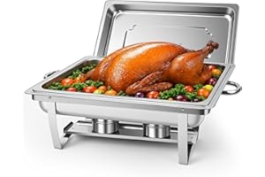FAAZY Chafing Dish Buffet Set- Single Compartment Buffet server food warmer Catering Tray with Lid for Restaurant Catering Parties Weddings -9L