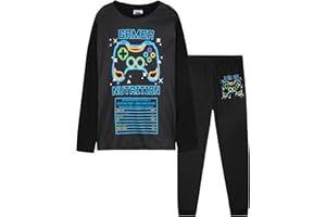 CityComfort Schlafanzug Jungen Lang Weich Pyjama Set mit Coolen Designs Gamer Order Fussball Lounge Wear Geschenke Jungs Teens