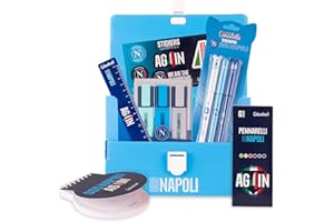 Colourbook - Kit Valigetta Polionda Napoli, Contiene 19 Prodotti Ufficiali, Dimensioni 23x16x5, Official Licensee (Azzurro)