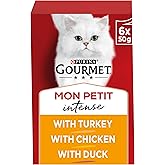 GOURMET Mon Petit Meaty Variety Duck, Chicken, Turkey Wet Cat Food 6x50g (Pack of 8)