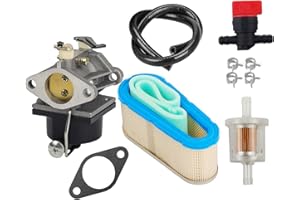 OuyFilters Carkio Carburateur, avec filtre à air 36356, vanne d'arrêt, filtre à carburant, ligne d'alimentation, pour Tecumseh OHV125, OHV130 et OVH135, modèle de rechange du 640065A
