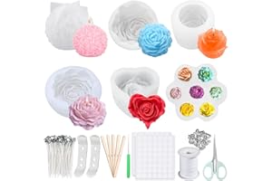 UCAMP Moules À Bougies En Silicone - 6 Pièces En Forme De Fleur Pour Bougies Parfumées, Savons, Décoration Maison
