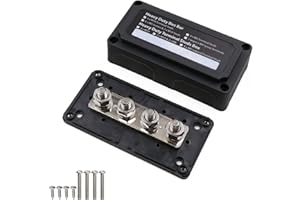 T Tocas - Barra di distribuzione da 300 A con perni M10, morsettiera e rivestimento, resistente, 12-48 V CC