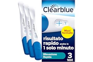 Test di Gravidanza Clearblue Rilevazione Rapida Maxiformato, Risultato Rapido, anche in 1 minuto*, 3 Test