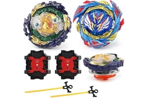 EBKCQ 2in1 Bey Toupie avec Boîte,Gyro Métal Super Combat avec Lanceur Toupie Beyblade Metal Fusion, ops de Combat Toupies, Metal Fusion Burst Turbo Blade Gyro de Combat Jouet Set pour Enfants