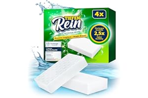 TIEFENREIN Eponge Magique 4X - Gomme Magique avec Une durabilité 2,5X supérieure | éponge Magique Extra Longue durée | Eponge Magique Mur Blanc enlève la saleté dans la Cuisine et la Salle de Bain