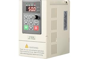 DeWin Variateur de Fréquence, Contrôleur de Vitesse VFD Entrée Monophasée Sortie Triphasée Convertisseur de Fréquence VFD Convertisseur de Vitesse du Moteur 0,75kW 220V