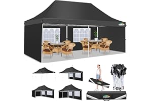 COBIZI Gazebo 3x6m with Sidewalls, Commercial Pop up Gazebo, UPF50+ Protection, 100% Waterproof Gazebo with Portable Bag, Adjustable Leg Heights, Ideal for Patio Parties, Garage